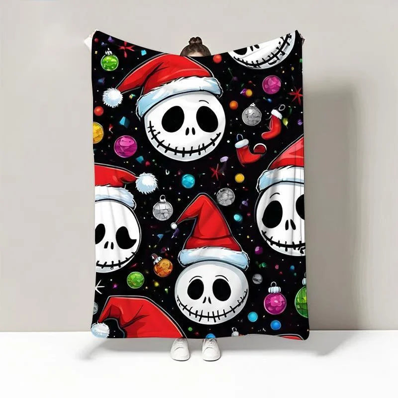 Spooky Festive Halloween Flannel Fleece Plush Throw Blanket