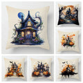 Autumn Harvest Linen Textured Decorative Throw Pillow Cover