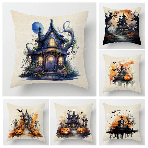Autumn Harvest Linen Textured Decorative Throw Pillow Cover