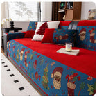 Nordic Christmas Geometric Chenille Non-Slip Couch Cushion Towel