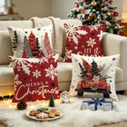 Vintage Christmas Holiday Decorative Throw Pillow Covers - Set of 4