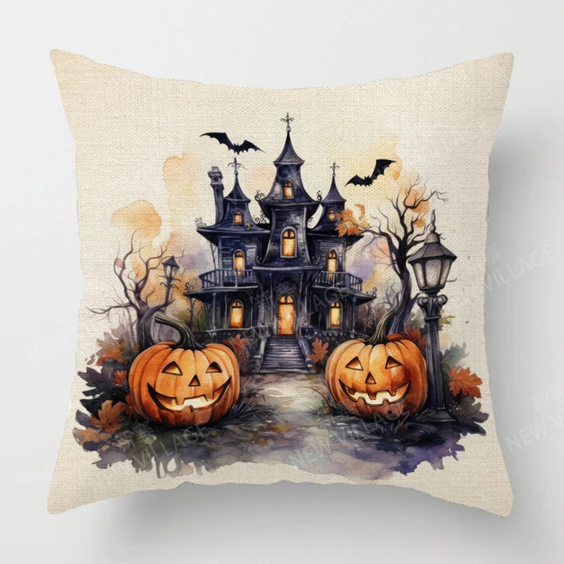 Autumn Harvest Linen Textured Decorative Throw Pillow Cover