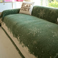 Festive Holiday Red Chenille Jacquard Anti-Scratch Sofa Slipcover Blanket
