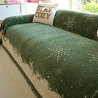 Festive Holiday Red Chenille Jacquard Anti-Scratch Sofa Slipcover Blanket