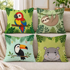 Whimsical Safari Zoo Animal Ultra-Soft Plush Throw Pillow Cover