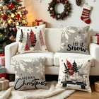 Vintage Christmas Holiday Decorative Throw Pillow Covers - Set of 4