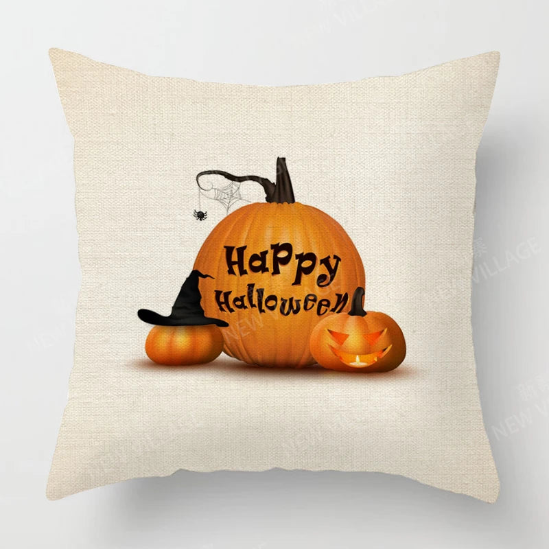 Autumn Harvest Linen Textured Decorative Throw Pillow Cover