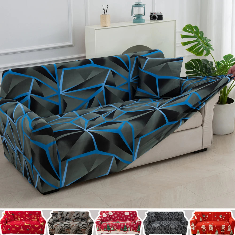 Geometric All-Season Universal Stretch Sofa Slipcover