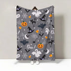 Spooky Festive Halloween Flannel Fleece Plush Throw Blanket