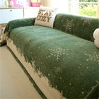 Festive Holiday Red Chenille Jacquard Anti-Scratch Sofa Slipcover Blanket
