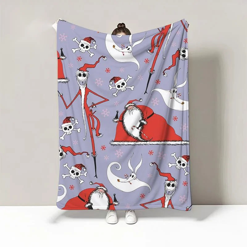 Spooky Festive Halloween Flannel Fleece Plush Throw Blanket