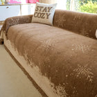 Festive Holiday Red Chenille Jacquard Anti-Scratch Sofa Slipcover Blanket