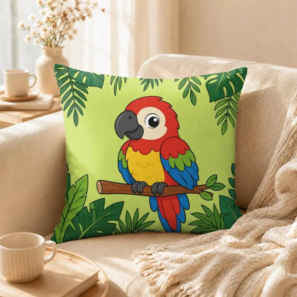 Whimsical Safari Zoo Animal Ultra-Soft Plush Throw Pillow Cover
