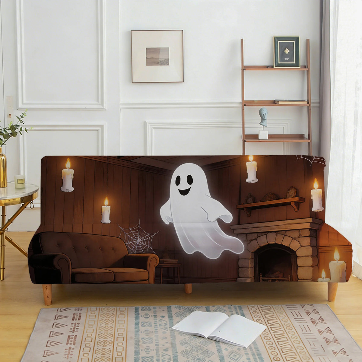 Armless Futon & Sofa Bed Stretch Slipcover - Graphic Print