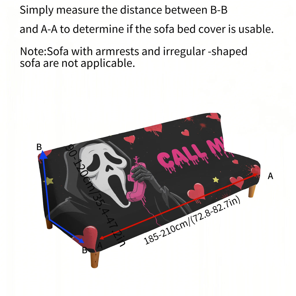 Armless Futon & Sofa Bed Stretch Slipcover - Graphic Print