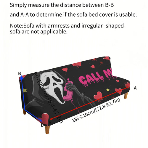 Armless Futon & Sofa Bed Stretch Slipcover - Graphic Print