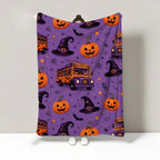 Spooky Festive Halloween Flannel Fleece Plush Throw Blanket