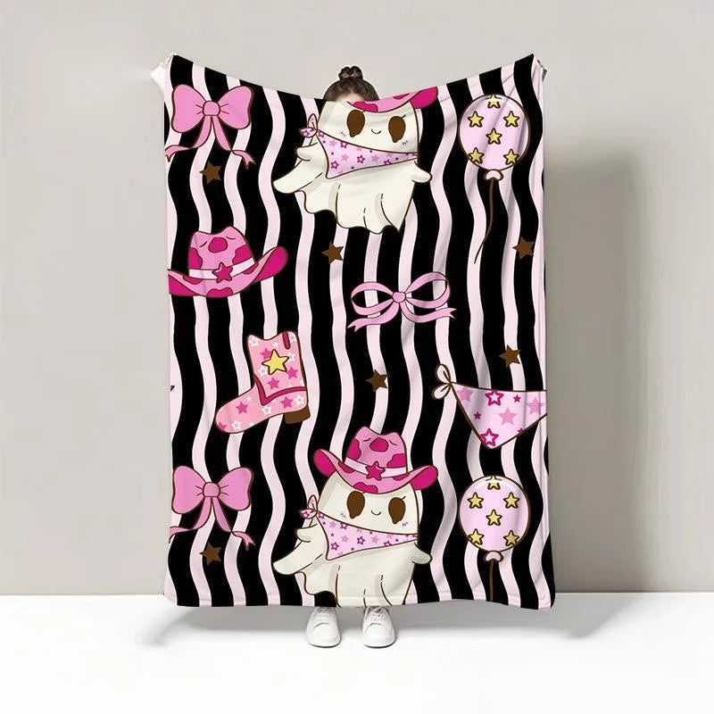 Spooky Festive Halloween Flannel Fleece Plush Throw Blanket