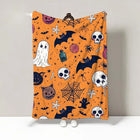 Spooky Festive Halloween Flannel Fleece Plush Throw Blanket