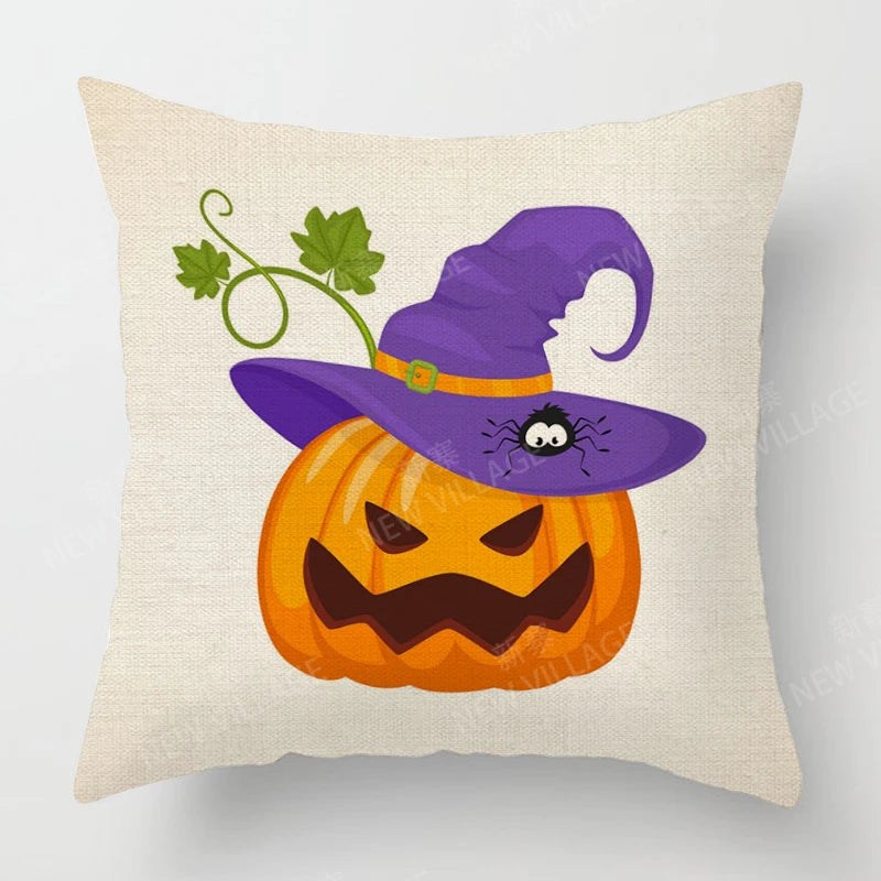Autumn Harvest Linen Textured Decorative Throw Pillow Cover