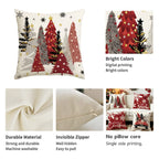 Vintage Christmas Holiday Decorative Throw Pillow Covers - Set of 4