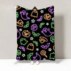 Spooky Festive Halloween Flannel Fleece Plush Throw Blanket