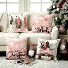 Vintage Christmas Holiday Decorative Throw Pillow Covers - Set of 4