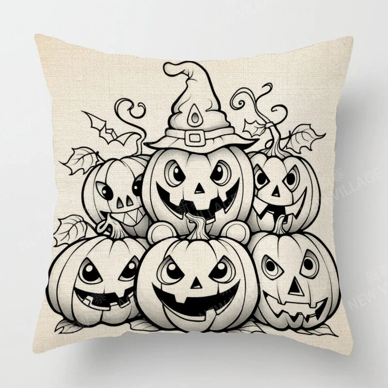 Autumn Harvest Linen Textured Decorative Throw Pillow Cover