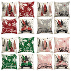 Vintage Christmas Holiday Decorative Throw Pillow Covers - Set of 4