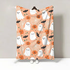 Spooky Festive Halloween Flannel Fleece Plush Throw Blanket