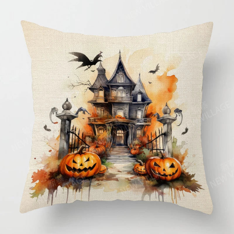 Autumn Harvest Linen Textured Decorative Throw Pillow Cover
